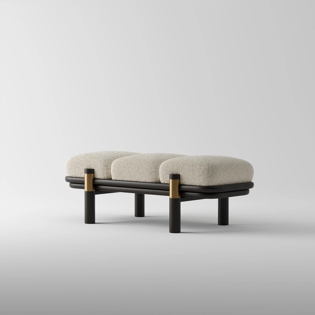 Mango Wood Cushioned Bench for Living Room