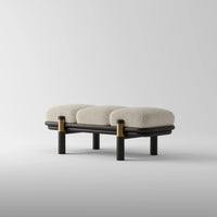Mango Wood Cushioned Bench for Living Room