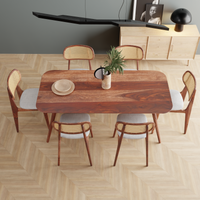 Solid Wood Dining Table 6 Seater Set for Dining Room