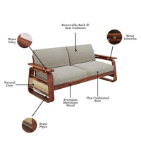 Solid Wood 5 Seater Sofa Set