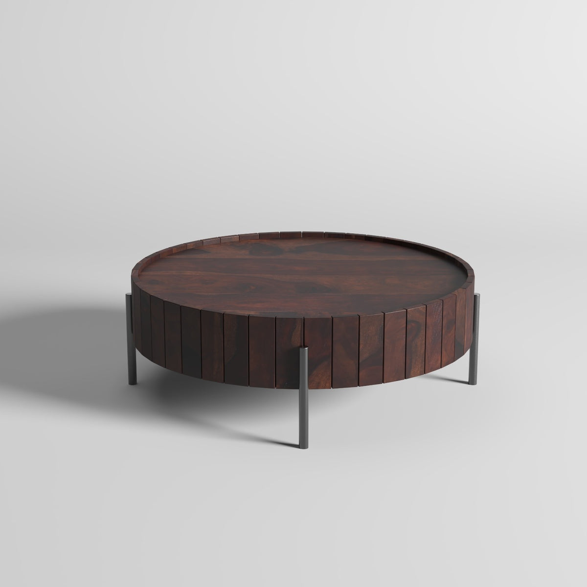 Solid Sheesham Wood Round Coffee Table
