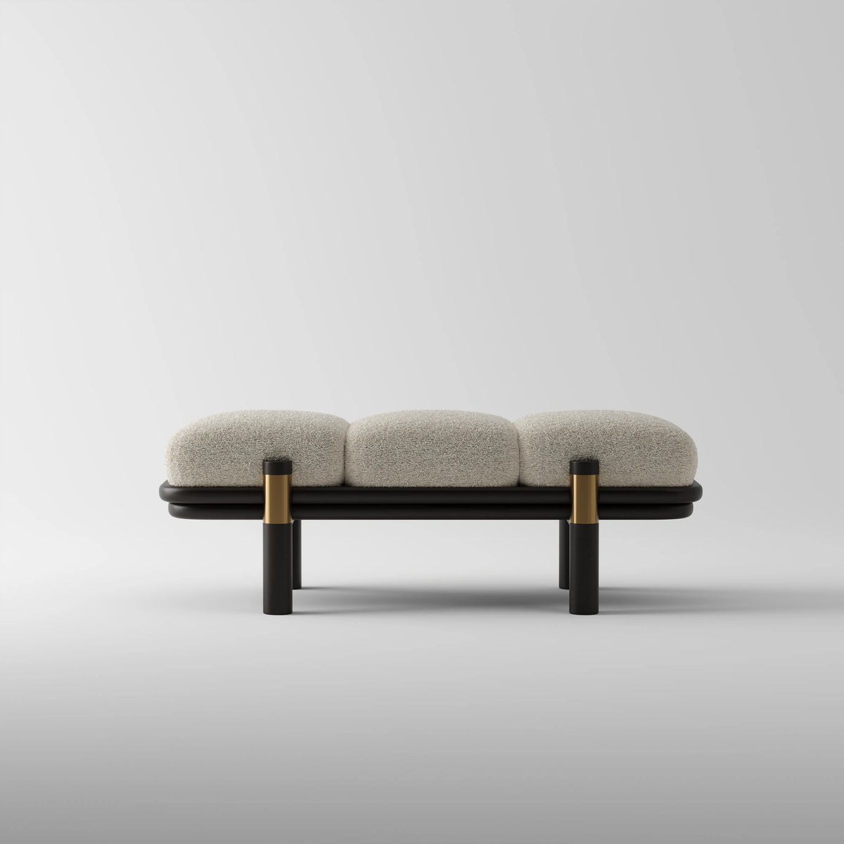 Mango Wood Cushioned Bench for Living Room