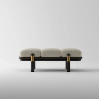 Mango Wood Cushioned Bench for Living Room