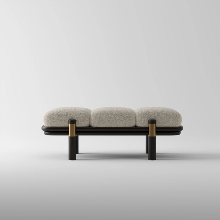 Mango Wood Cushioned Bench for Living Room