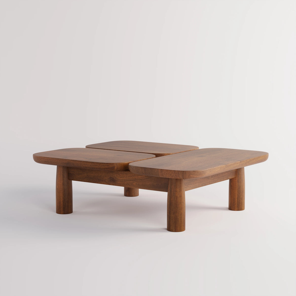 Nova Solid Wood Coffee Table for Living Room - Brown Finish