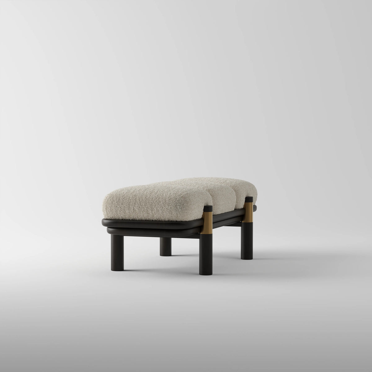 Mango Wood Cushioned Bench for Living Room