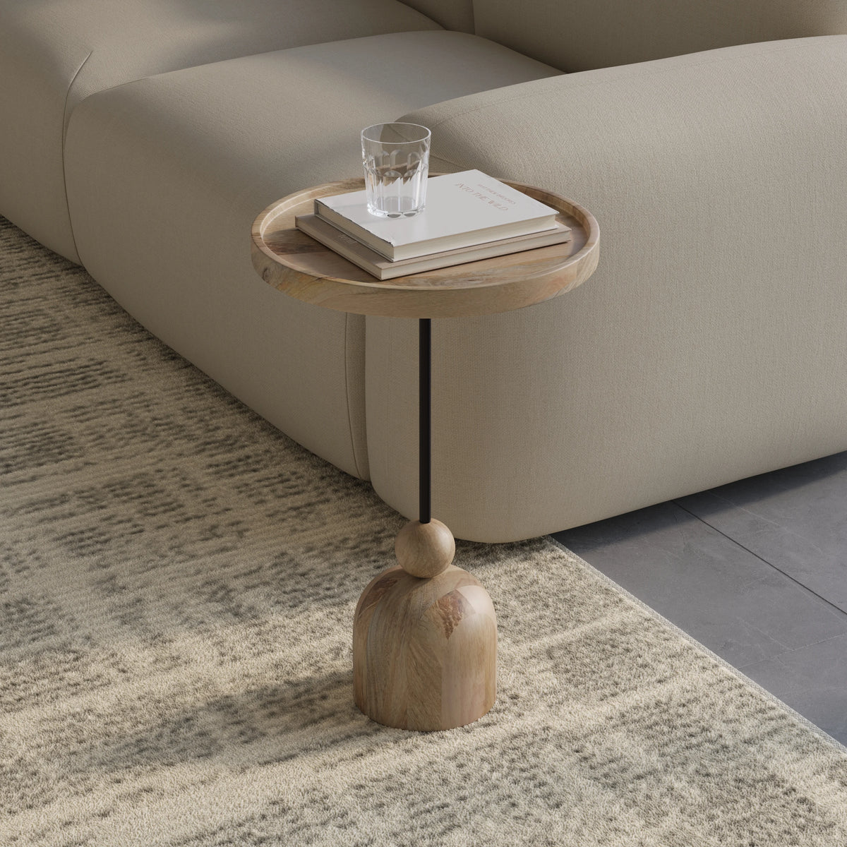 Solid Wood End Table for Living Room and Sofa